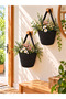 Basket Mini Decorative Flower Pot 2-Piece Organizer 12X10 cm (Plants and Wooden Hangers Are Not Included)