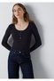 Oval Neckline Brown Knitwear Fitted / Body-Fitting Cut 1710943-88615 - 2