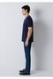 Lightweight and Flexible Navy Blue Travel T-Shirt Regular Fit / Normal Cut 0613224-80022 - 4