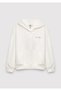Hooded Zippered Ecru Sweatshirt 7S10227-70057 - 2