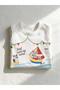 Ship Patterned Premium Strap Baby Boy Summer Jumpsuit - 3