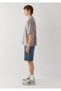 Logo Printed Gray T-Shirt Oversize / Wide Cut 0613573-80615 - 5