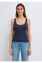 Collar Detailed Navy Blue Undershirt Fitted / Body-Fitting Cut 1614113-85315 - 4
