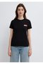 Slogan Printed Black T-Shirt Semi Slim Fit 1614250-900 - 3