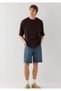 Textured Brown Basic T-Shirt Oversize / Wide Cut 0613665-88083 - 2