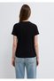 Slogan Printed Black T-Shirt Semi Slim Fit 1614250-900 - 5