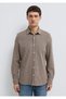 Striped Brown Shirt Regular Fit / Normal Cut 0211998-91553 - 3