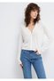 Knitted Detail Ecru Cardigan Slim Fit / Slim Fit 1710845-70057