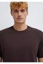 Crew Neck Brown Basic T-Shirt Loose Fit / Comfortable Cut 0611596-88083 - 6