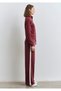 Burgundy Sweatshirt with Piping Detail and Zipper 1S10365-70393 - 6