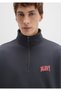 Logo Printed Semi-Zip Anthracite Sweatshirt 0S10208-80106 - 5