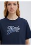 Logo Printed Navy Blue T-Shirt Regular Fit 1613565-82318 - 7