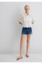 Vivia Cuffed Dark Flex Blue Jean Shorts 1411217-89702