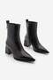 Women's Pointed Toe Thick Heeled Boots Ersey Black - 5