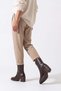 Women's Zippered Pointed Toe Thick Heeled Boots Tasim Brown - 4