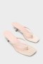 Malory Thin Strap Flip-Flop Closed Toe Short Heeled Women's Slippers - 2