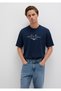 Istanbul Printed Navy Blue T-Shirt Loose Fit / Loose Relaxed Fit0611881-70490
