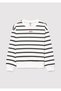 Logo Printed Black Striped Sweatshirt 7s10038-900 - 2