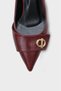 April Wooden Medium Heel Metal Buckle Pointed Toe Women's Shoes - 2