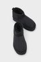 Thick Sole Round Toe Black Suede Ankle Boots with Feather Inside - 3
