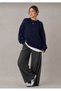 Navy Blue Crew Neck Oversize Women's Knitwear Sweater - 4