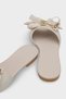 Daniella Flat Heeled Women's Slippers with Satin Bow and Blunt Toe - 5