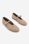 Women's Round Toe Strappy Mary Jane Daily Ballerinas Sihas Beige Suede - 6