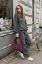 Burgundy Laym Model Suede Women's Shoulder Bag – Vintage Women's Shoulder Bag with Magnet Closure - 4