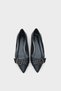 Krissie Pointed Toe Short Heeled Women's Ballerinas with Metal Accessories - 5