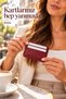 Genuine Leather Look Minimalist Card Holder - 4 Compartment Slim Wallet - 2