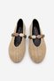 Women's Mary Jane Stoned Daily Ballet Flats Latari Beige Straw - 7