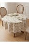 Round Tablecloth Daisy Patterned Lace Waterproof Stain Resistant Wipeable Decorative Kitchen Living Room Balcony Garden Cover - 7