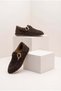 Women's Genuine Leather Loafers with Strap Masculine Casual Shoes Zepar Brown Suede - 5