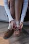 Women's Genuine Leather Lace-Up Loafer Casual Shoes Enita Camel Suede - 4