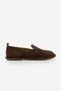 Women's Genuine Leather Loafer with Masculine Stitching Detail Casual Shoes Zinley Brown Suede - 3