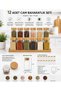 Blaze 24 Pieces Bamboo Lid Glass Spice Rack Salt Shaker Pepper Shaker - Label, Pen Funnel and Brush Gift - 3