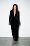 Black Lace Detailed Slit Sleeve Velvet Jacket