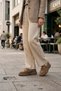 Women's Genuine Leather Lace-Up Loafer Casual Shoes Enita Camel Suede - 2