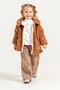 Girl's Plush Jacket, T-Shirt, Bow Detail, Wide Leg Pants, 3-Piece Set 8300 Wnt - 2