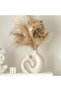 White Ceramic Vases Set of 2 Round Hollow Modern Flower Vase for Home Decor (White)