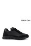 Women's Black Rubber Laced Genuine Leather Sneaker