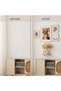 White Ceramic Vases Set of 2 Round Hollow Modern Flower Vase for Home Decor (White) - 6