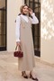 Long Jile with Shoulder Straps -Beige - 5