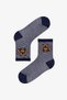 Boy's Dark Blue Navy Teddy Bear Patterned Cotton 4 Pairs of Socks - 3