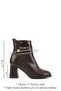 Women's Brown Zippered Thick Heeled Boots - 3