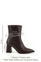 Women's Brown Zippered Thick Heeled Boots - 3