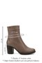 Women's Mink Floater Zippered Thick Heeled Genuine Leather Boots - 3