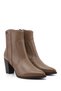 Women's Mink Antique Zippered Pointed Toe Genuine Leather Boots - 5