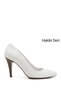 Women's White Antique Pointed Toe Thin Heeled Genuine Leather Stiletto