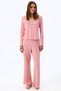 Pink Dusty Rose Cotton Pointel Slogan Patterned Short Sleeve T-Shirt Pajama Top